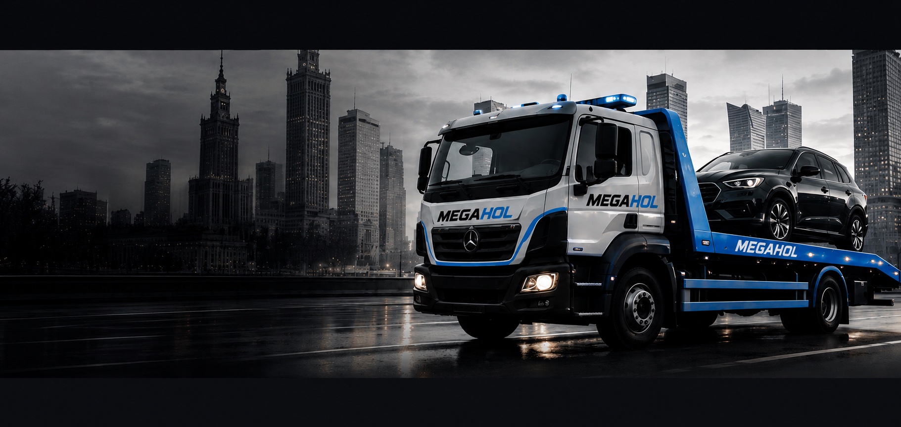 Tow truck Warsaw - MEGAHOL roadside assistance 24h
